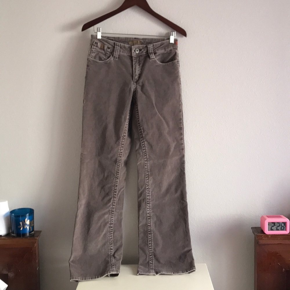 Worn corduroy jeans